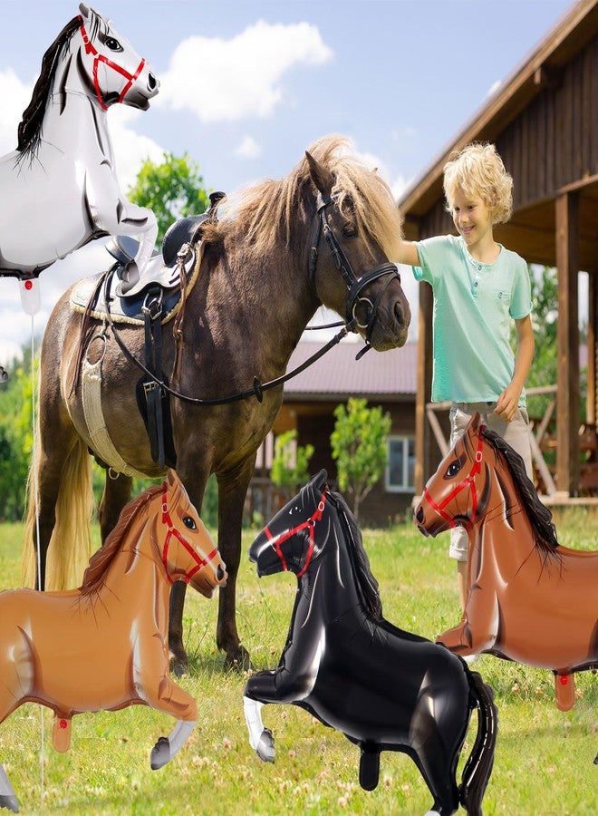 KINYFY 8 Pcs Horse Balloons,30 Inch Horse Shaped Balloons Large Horse Foil Balloon Horse Themed Party Balloons for Birthday Baby Shower Horse Animal Themed Cowboy Party Decorations - Image 4